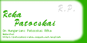 reka patocskai business card